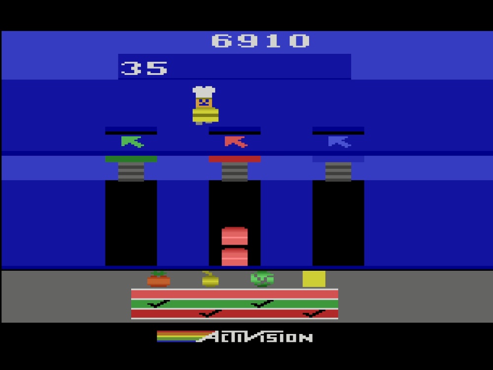 Gameplay of Pressure Cooker for Atari 2600